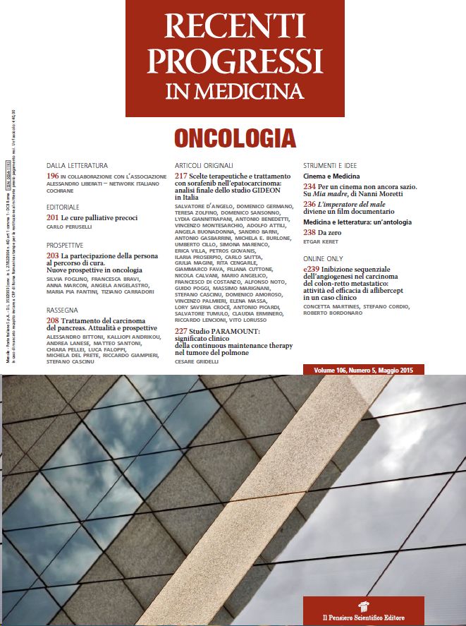 2015 Vol. 106 N. 5 MaggioSpeciale ONCOLOGIA