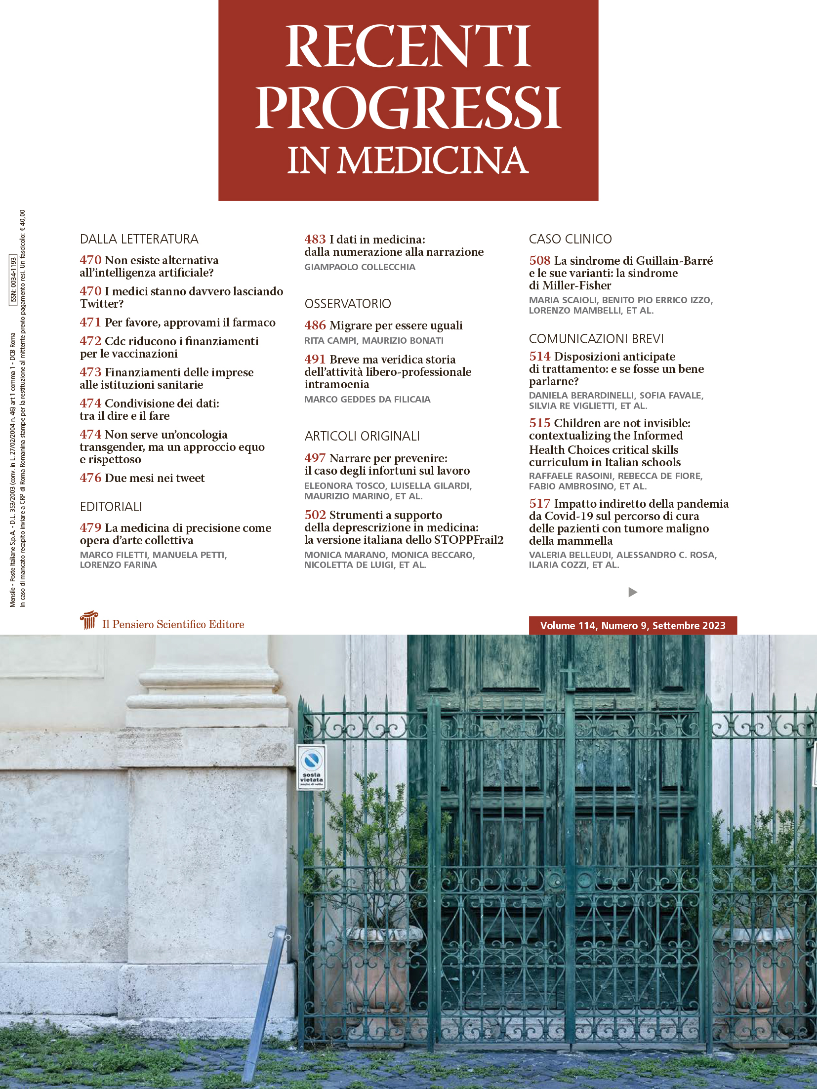 2023 Vol. 114 N. 9 Settembre